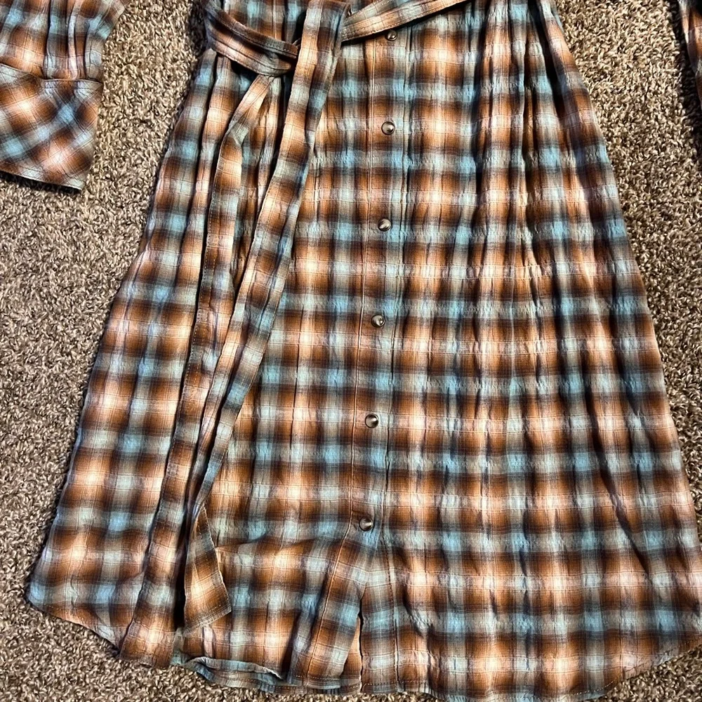 Plaid Button-Up Dress - Picture 2 of 10